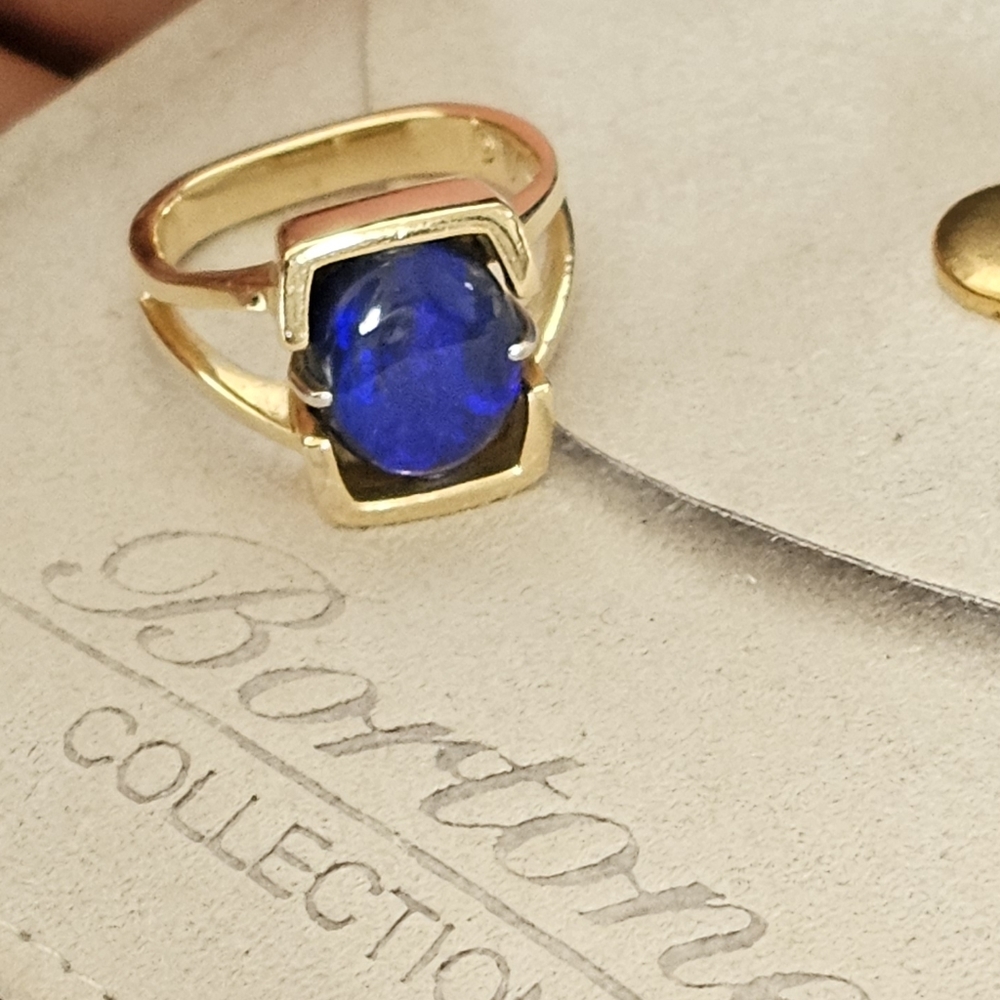 Black Opal 3.5 carat 14k Gold Ring Lightning Ridge Please Read Condition Details